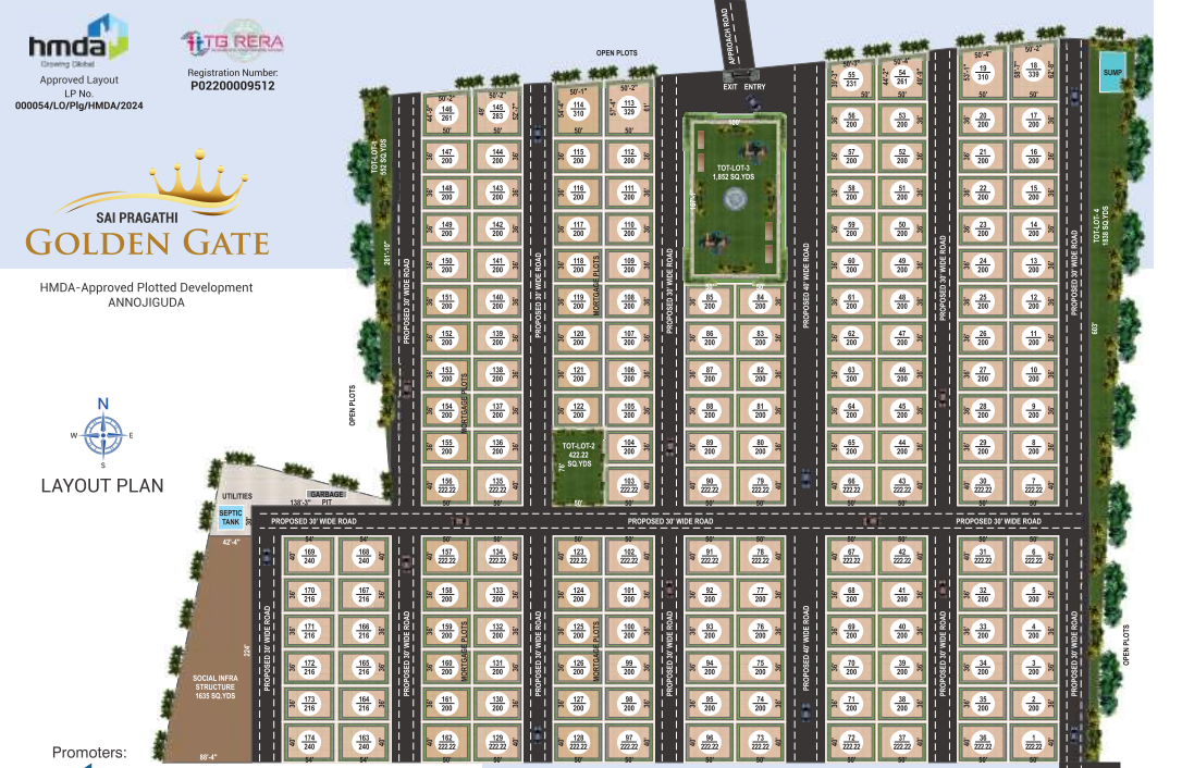 Master layout plan of Sai Pragathi Golden Gate