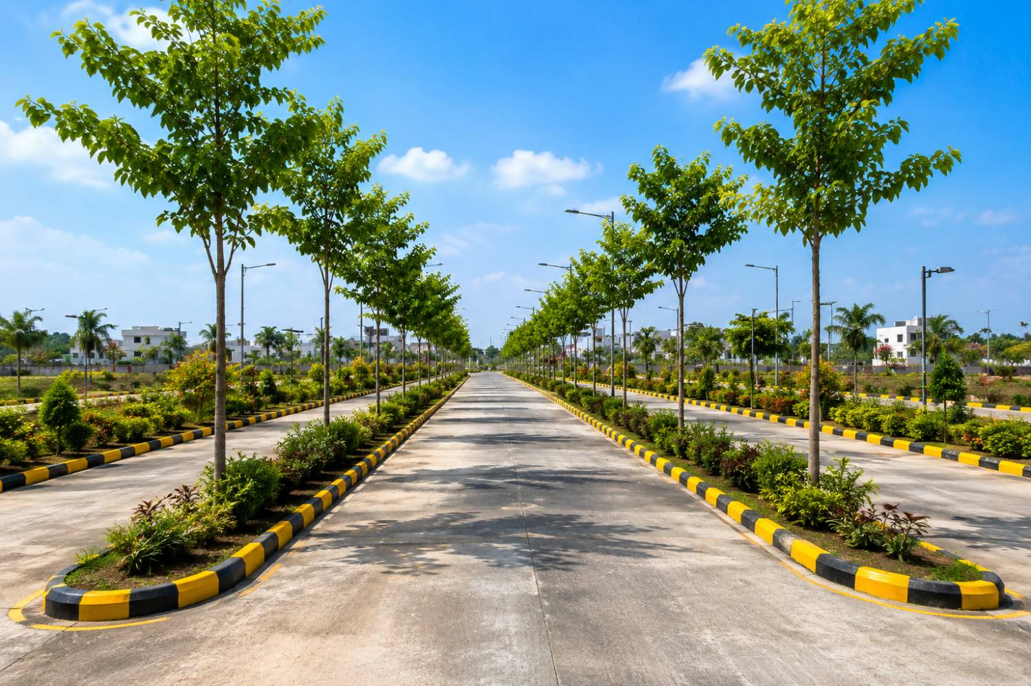 Tree-lined avenue with existing homes