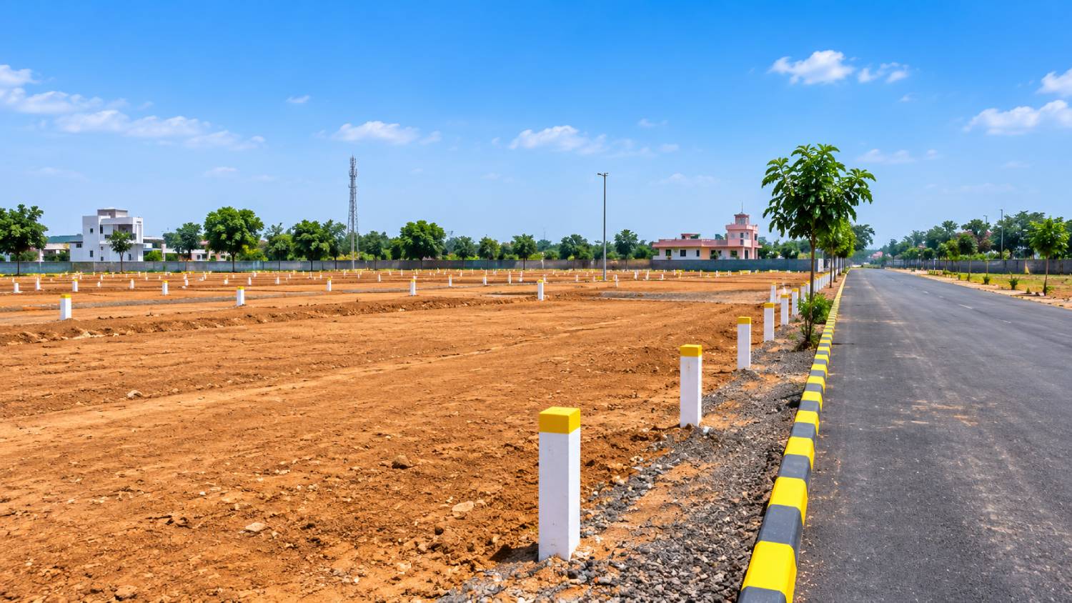 Plots bordering existing houses